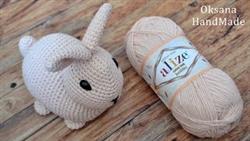   .   . Crochet rabbit toy. Alize cotton gold hobby