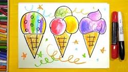 Как нарисовать Мороженое, Урок рисования для детей от 3 лет
