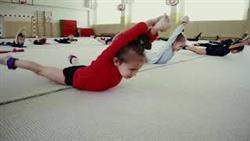 Real training in rhythmic gymnastics. Russia.  .

