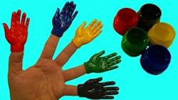Учим цвета Пальчиковые краски Развивающее видео Для детей Красим ручки Поем песню Семья пальчиков
