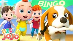 Bingo Family Dog Song | Wheels On The Bus + More Nursery Rhymes  Kids Songs - Super JoJo
