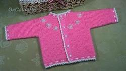 Детская кофточка спицами (на 3-6 мес.) Часть 1. Knitted baby blouse.
