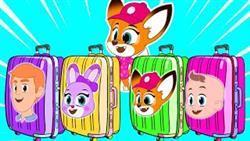 Family Go Vacation Pretend Play with Colorful Luggage Kids Stories About  Cartoon By Lili and Max