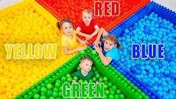 Five Kids Find the children in the colored balls + more Childrens Songs and Videos