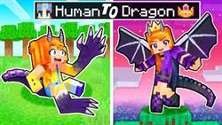 From HUMAN to DRAGON QUEEN in Minecraft