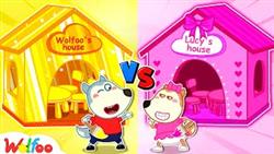 Gold vs Pink Playhouse Challenge by Wolfoo - Play with Playhouse for Kids | Wolfoo Official Channel
