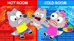 Hot vs Cold Challenge - Pica!- Hot and Cold Room challenge with Pica | Wolf Pica family kids cartoon