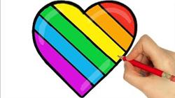 How To Draw Rainbow Heart For Kids / Bolalar Uchun Kamalak Qalbini Qanday Chizish Mumkin
