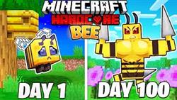 I Survived 100 DAYS as a BEE in HARDCORE Minecraft!