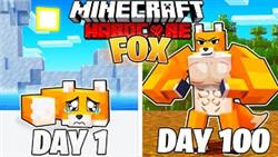 I Survived 100 DAYS As A FOX In HARDCORE Minecraft!
