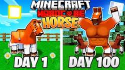 I Survived 100 DAYS As A HORSE In HARDCORE Minecraft!
