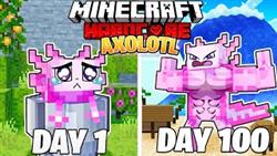 I Survived 100 DAYS as an AXOLOTL in HARDCORE Minecraft!