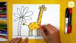 Как нарисовать Жирафа. Урок рисования для детей от 3 лет | Раскраска для детей
