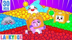 LankyBox Makes Colorful Ball Pit Pool with Friends | LankyBox Channel Kids Cartoon