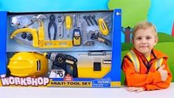       Childrens toy tool and little Master Danik