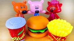 Мишки Чей гамбургер лучше? мультики с игрушками Все серии про Мишек
