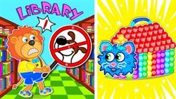 No No! Dont Sneak Pets in the Library #2. Learn Rules of Conduct | Lion Family | Cartoon for Kids