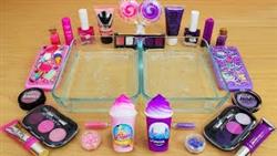 Pink vs Purple - Mixing Makeup Eyeshadow Into Slime! Special Series 83 Satisfying Slime Video
