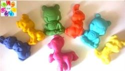 Пластилин Лепим из пластилина фигурки животных Учим цвета с Play Doh и формочками Развивающее видео
