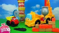 Play-Doh Мощный АВТОКРАН и машинка Chuck. Лепим и играемся с пластилином в строителей. Power crane
