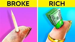 RICH VS BROKE || Cool Funny Situations and Hacks By 123 GO! GOLD