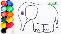 Животные для детей | Учим цвета с красками | Учим названия и звуки животных | Как рисовать животных
